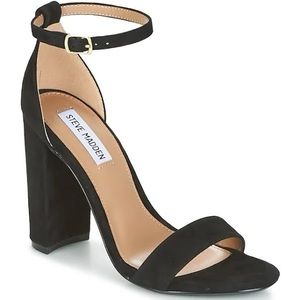 Steve Madden Carson Ladies Suede Block Heel in Black, size 6.5